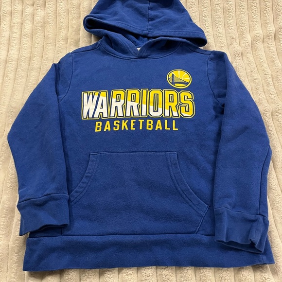 NBA Golden State Warriors Kids Blue and Yellow Hoodie Boys Size Small 6/7 - Picture 1 of 4